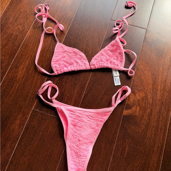Bond-eye Pink Ruched Bikini Bottom - Picture 1 of 3